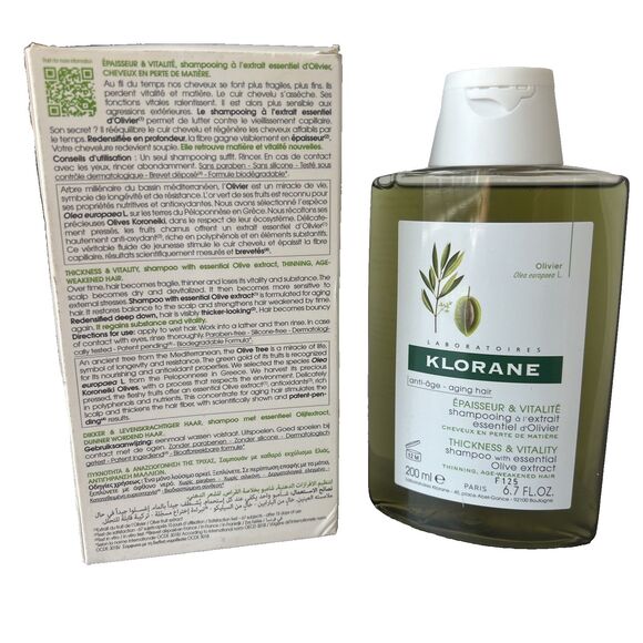 KLORANE Olivier Shampoo for Density and Vitality w/Olive Extract 6.7 fl oz NEW - Picture 2 of 4